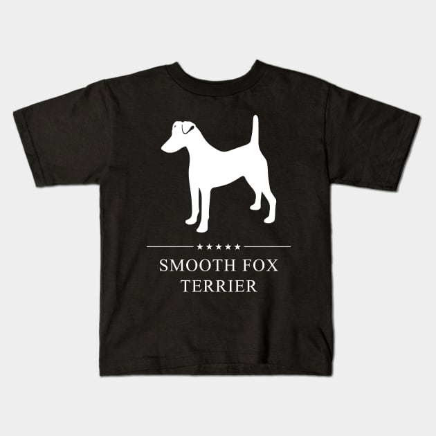 Smooth Fox Terrier Dog White Silhouette Kids T-Shirt by millersye
